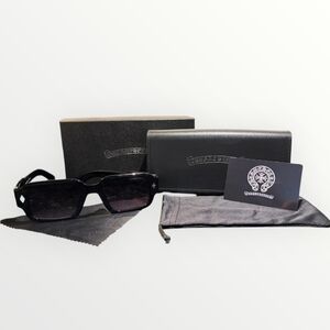 Chrome Hearts Black Sunglasses w/ Box, Case